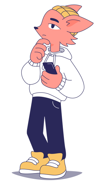 En tegneserie av en rød rev